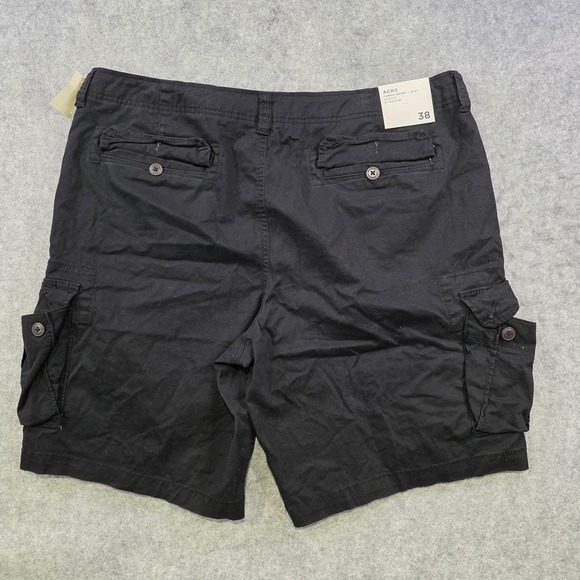Aeropostale Shorts Mens 38 Black Cargo Stretch Cotton Casual Utility Pockets - Picture 13 of 16